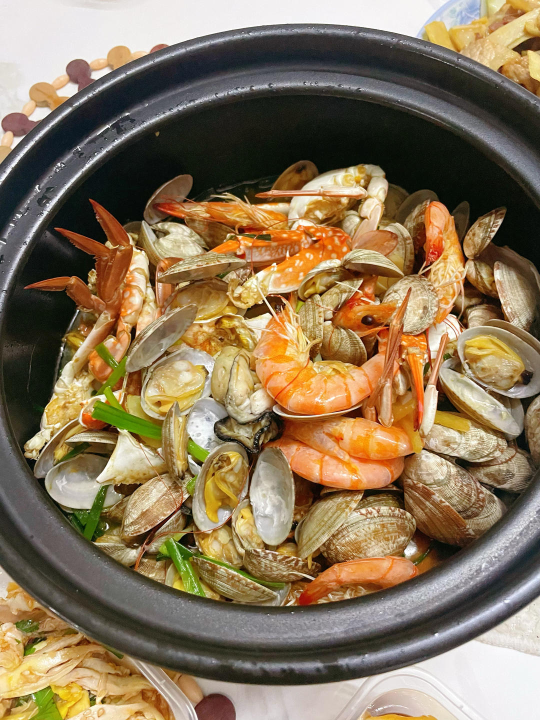 葱姜焗海鲜煲
