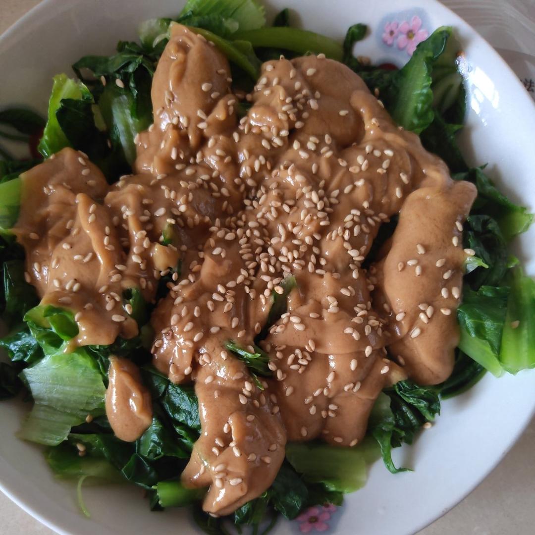 凉拌麻酱油麦菜，高颜值的快手菜