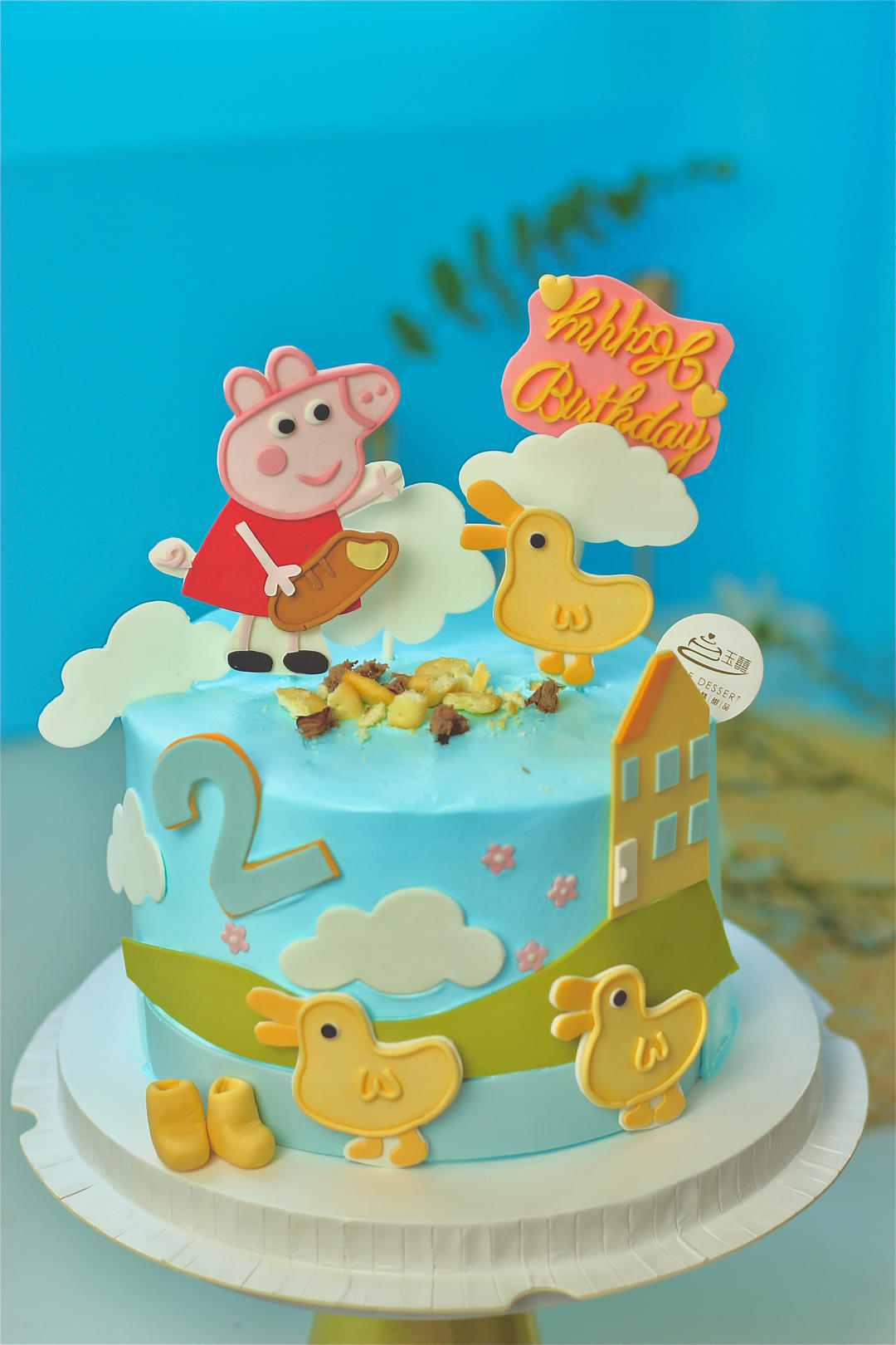 佩奇和小黄鸭翻糖蛋糕