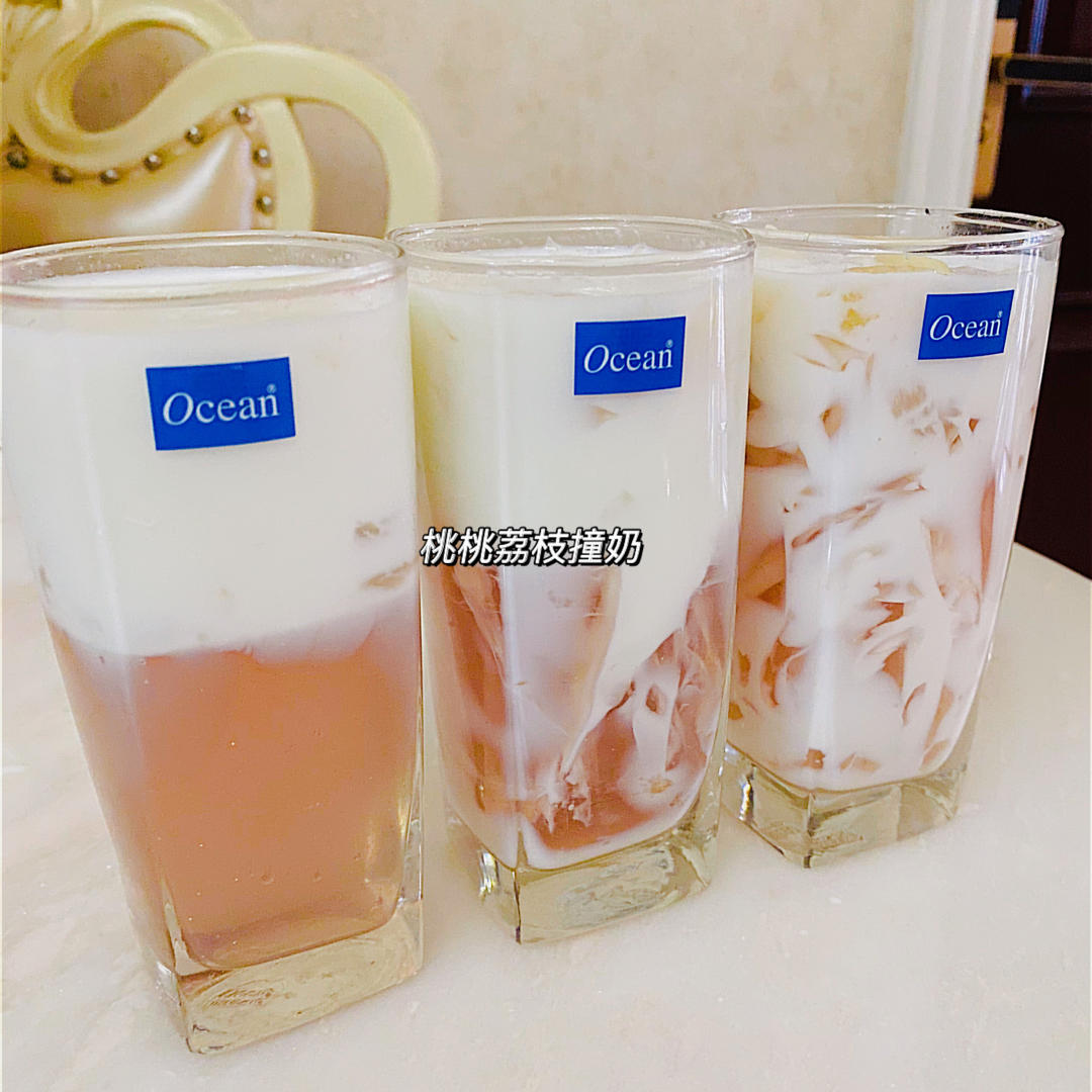 白桃乌龙茶冻&茶冻撞奶【冰粉籽版】