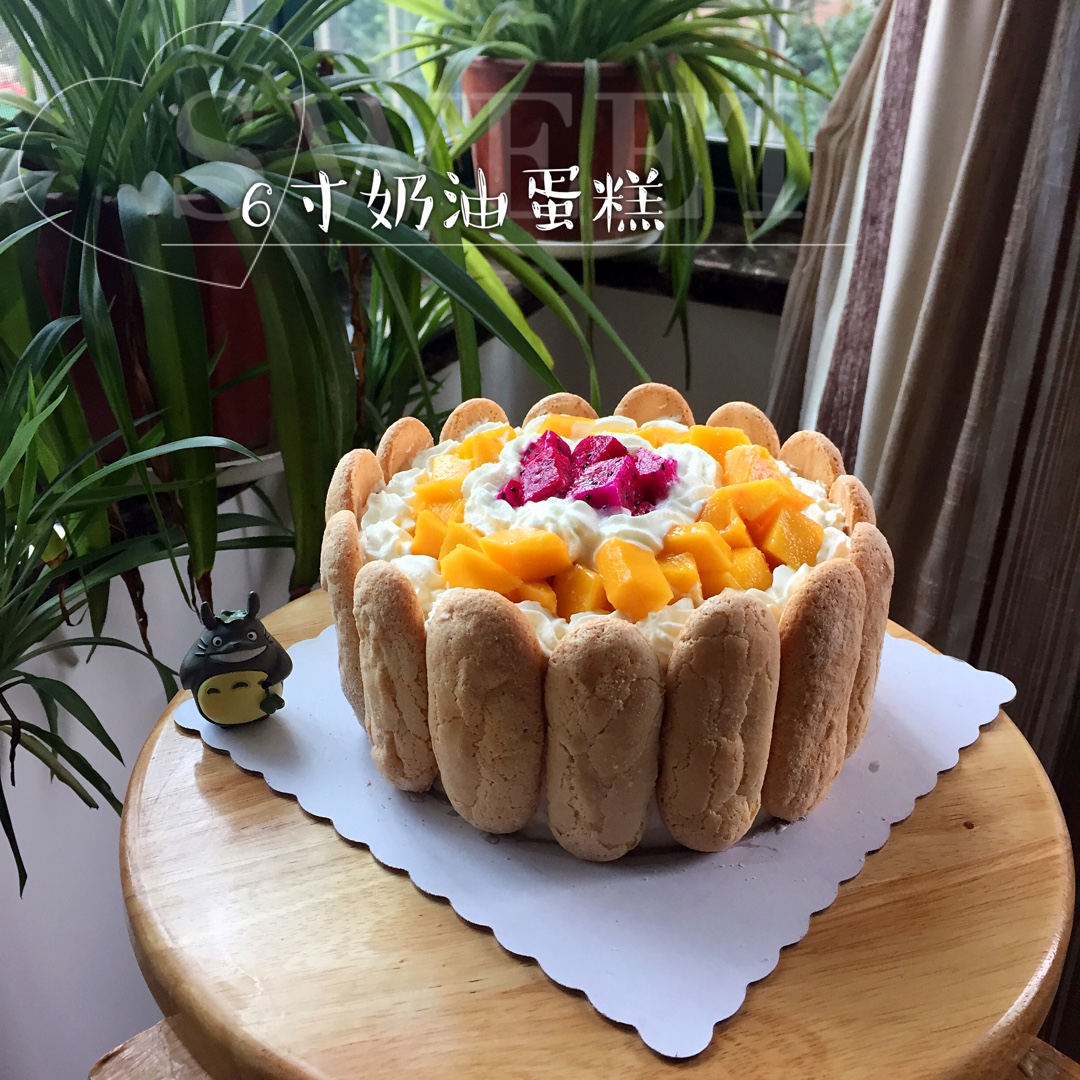 手指饼干➕水果戚风蛋糕（八寸）