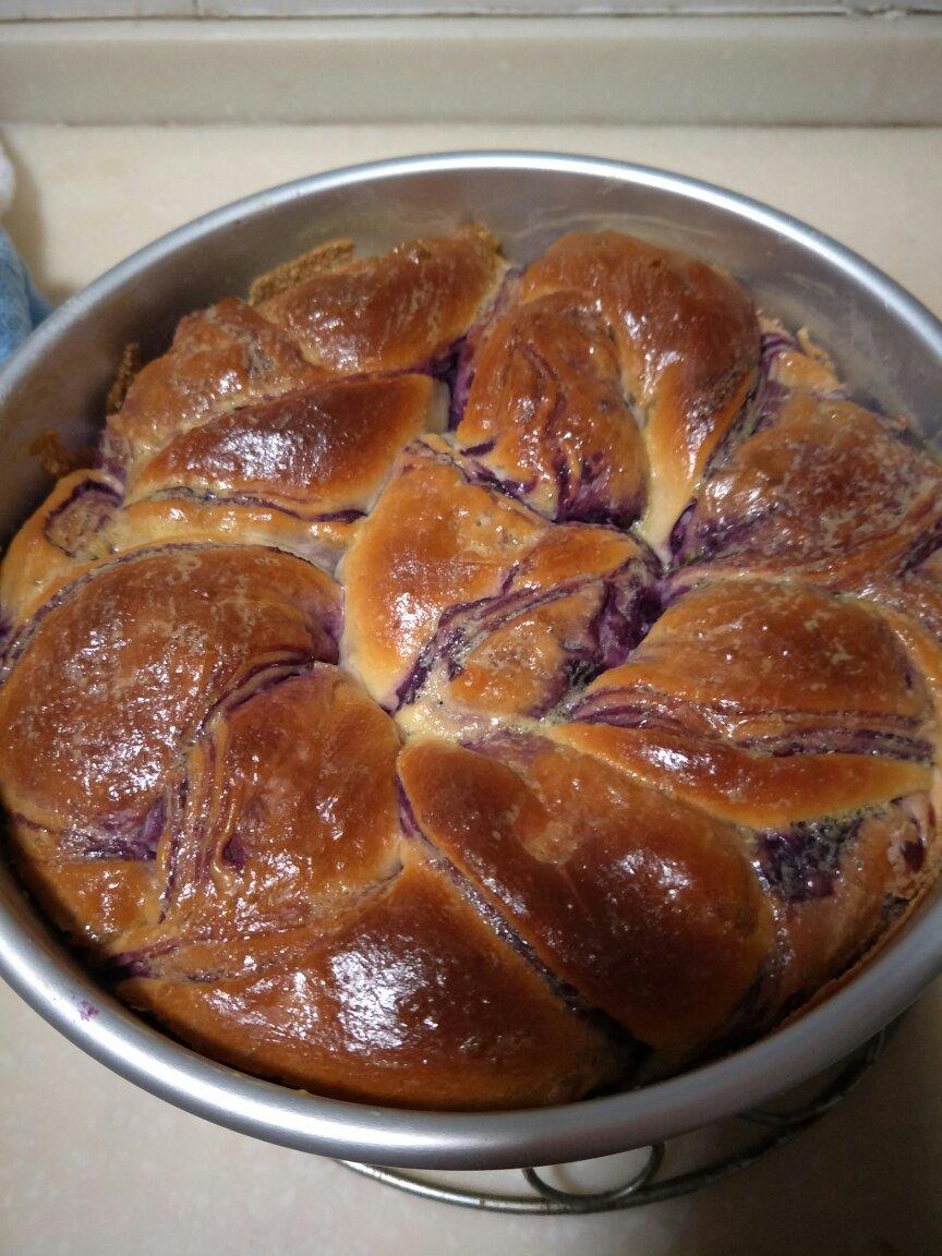 入门级不用揉出膜的手撕紫薯面包无黄油版