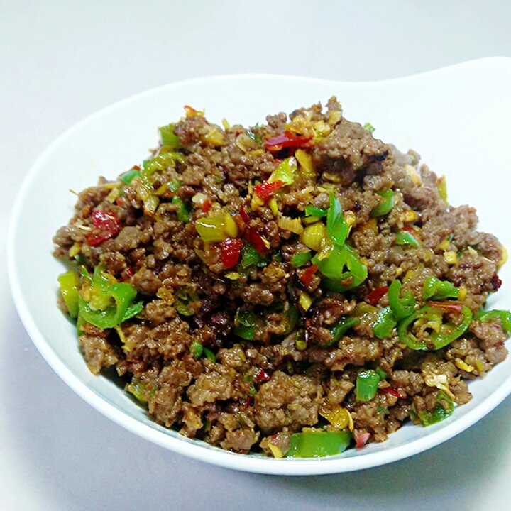 秋儿o做的尖椒牛肉末
