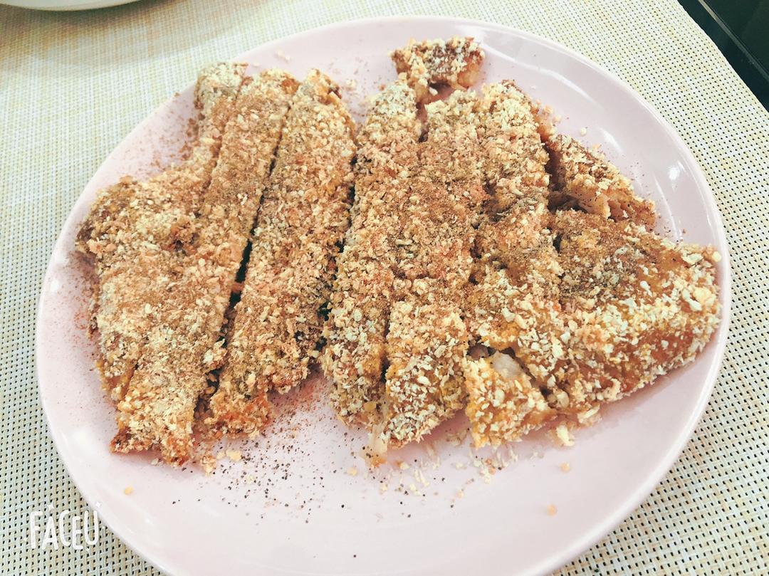 无油烤鸡排（面包糠鸡胸肉）