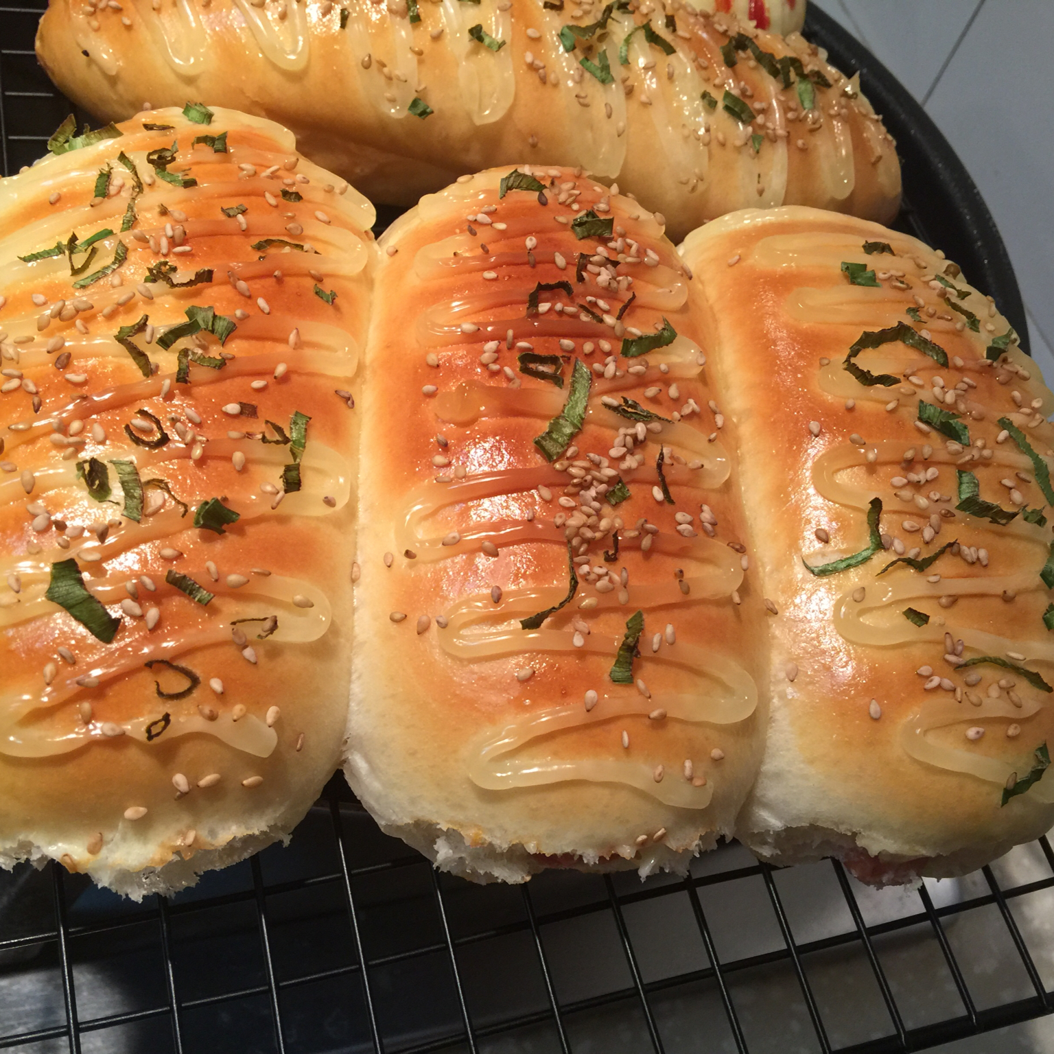 火腿肠早餐面包（一次发酵法）