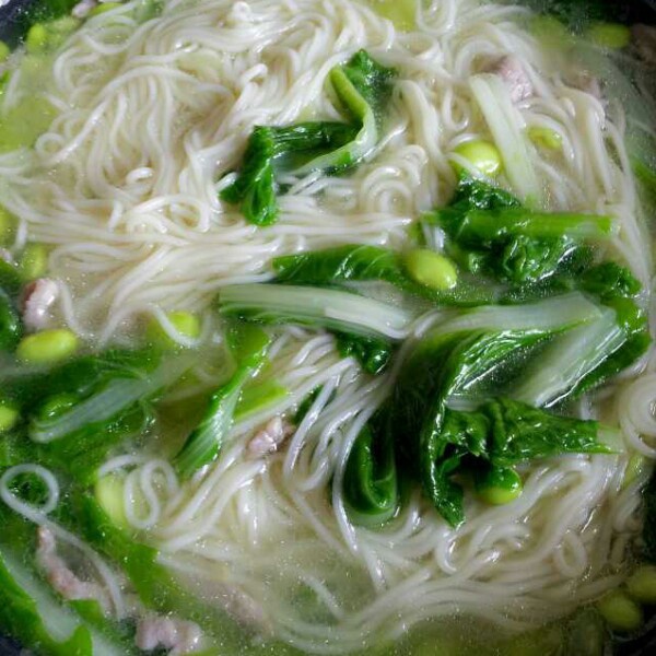 月光爱人2做的青菜肉丝烂糊面