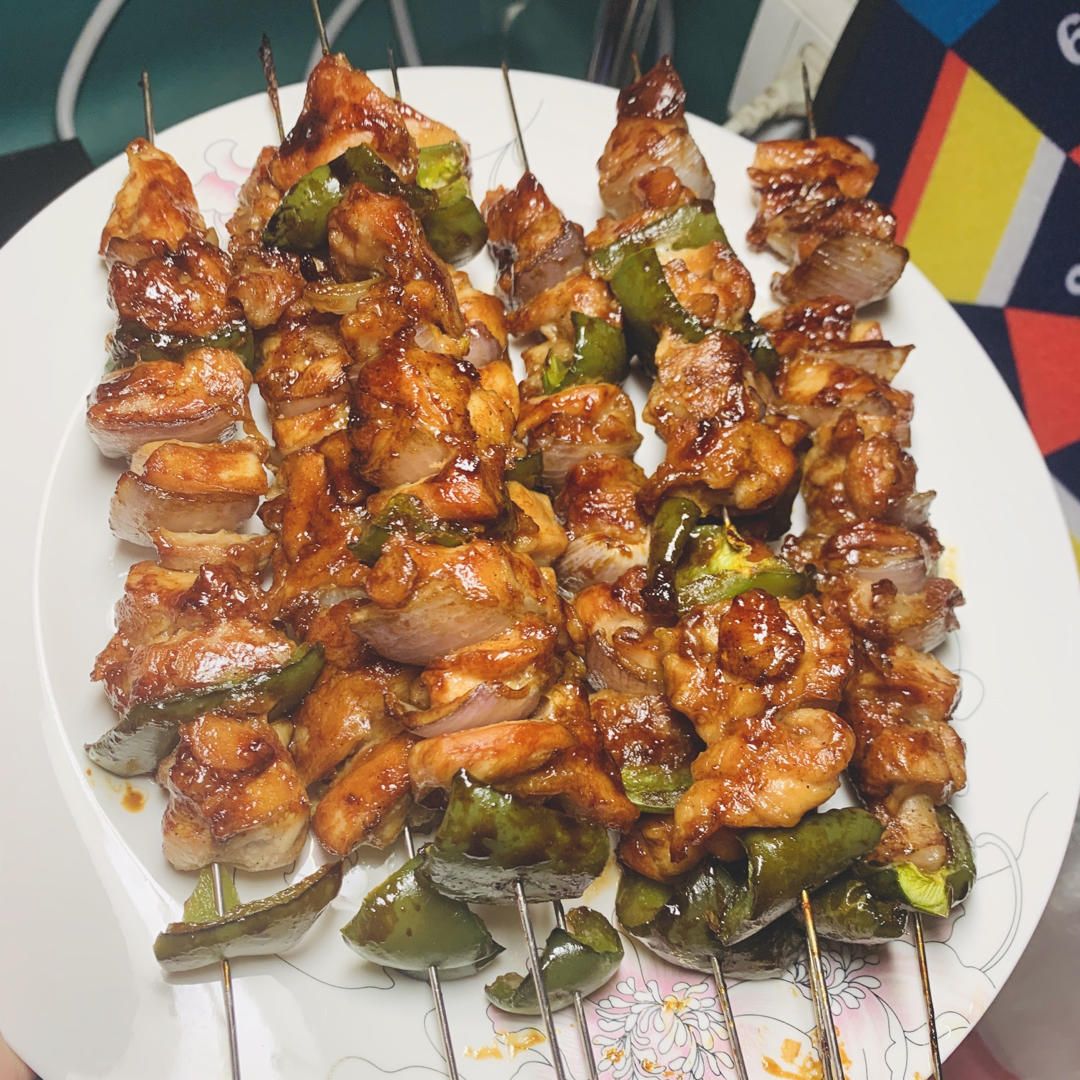 快手烤箱菜— 彩椒鸡肉串