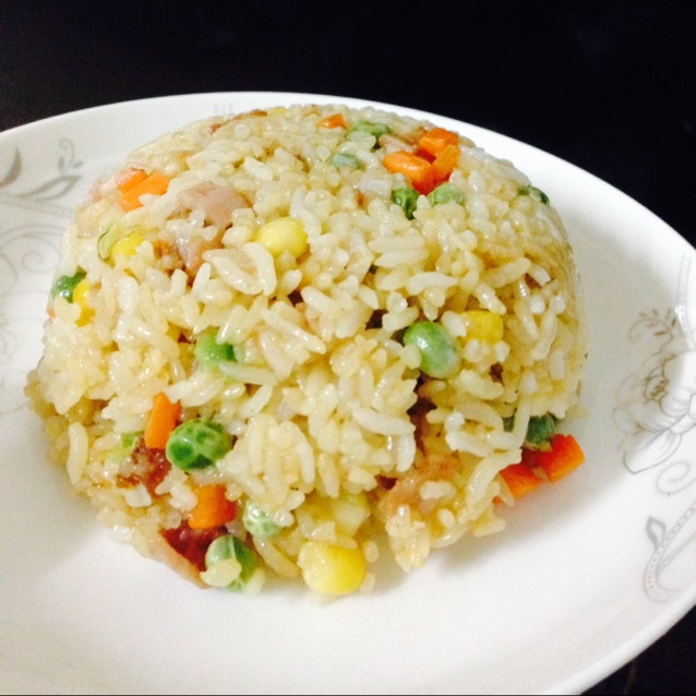 月若雪做的酱油素炒饭