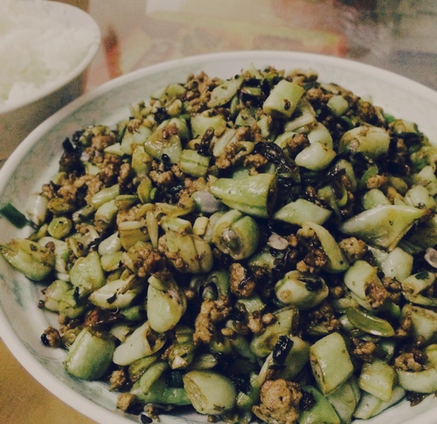 干煸榄菜肉末豆角