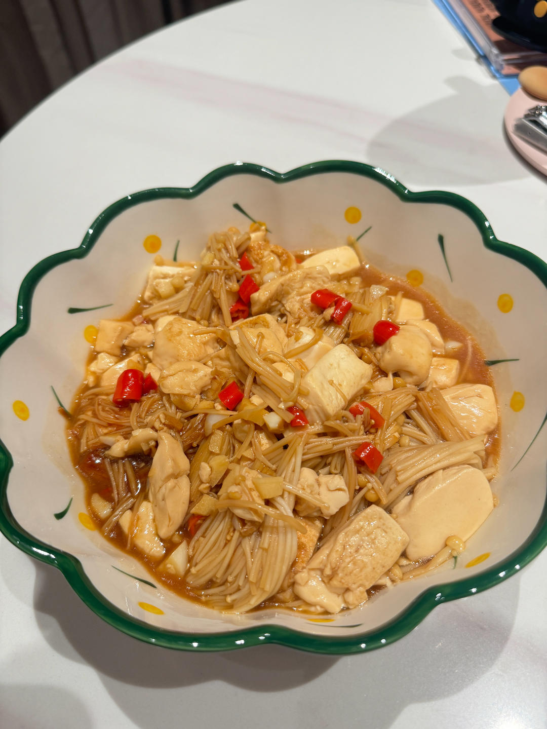 减脂菜！鲜滑香嫩的金针菇豆腐！快手简单！