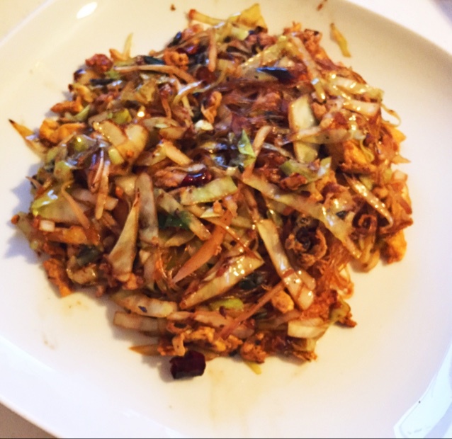 包菜粉丝炒鸡蛋