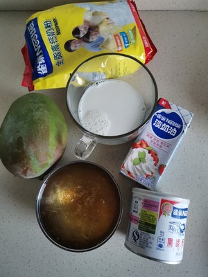 简单、快手的椰汁芒果奶冻的做法 步骤1
