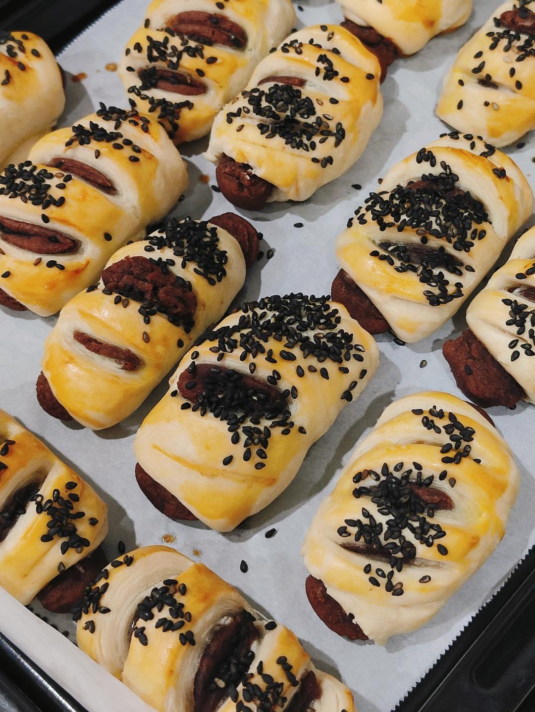 千层酥皮豆沙卷