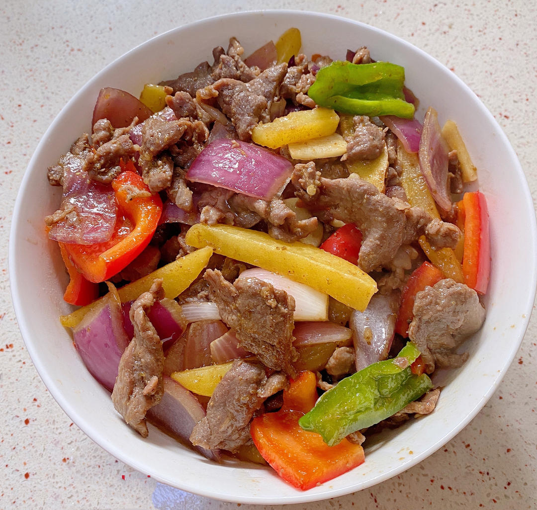 孜然土豆炒牛肉
