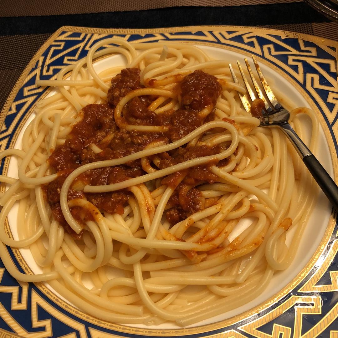 （完胜必胜客的）番茄肉酱意大利面～