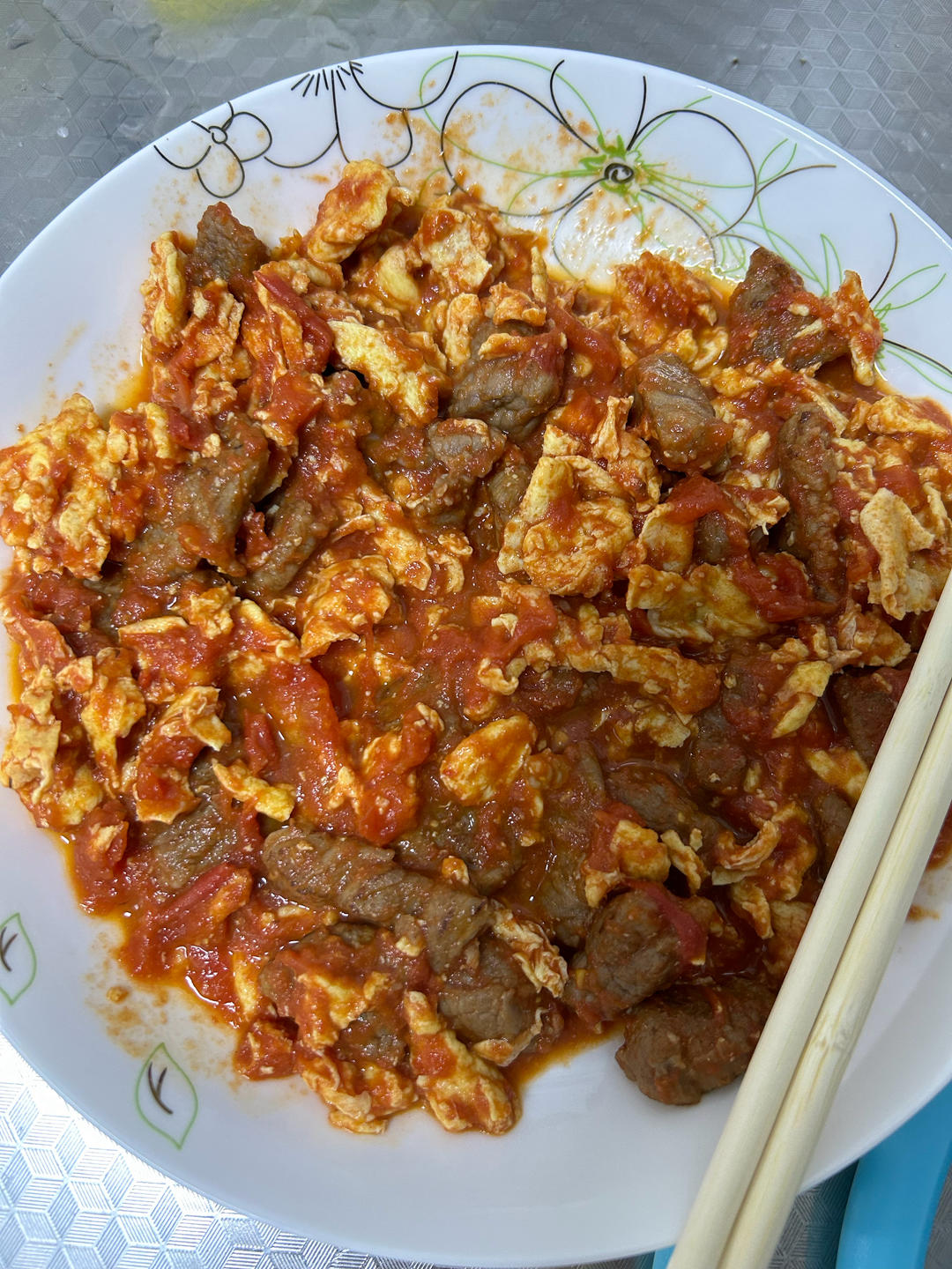 今日菜谱：番茄牛肉滑蛋