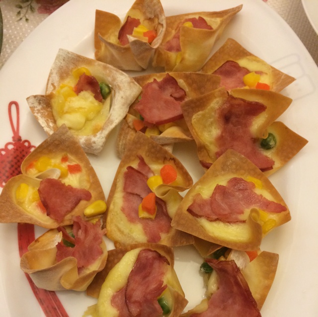 馄饨皮披萨挞