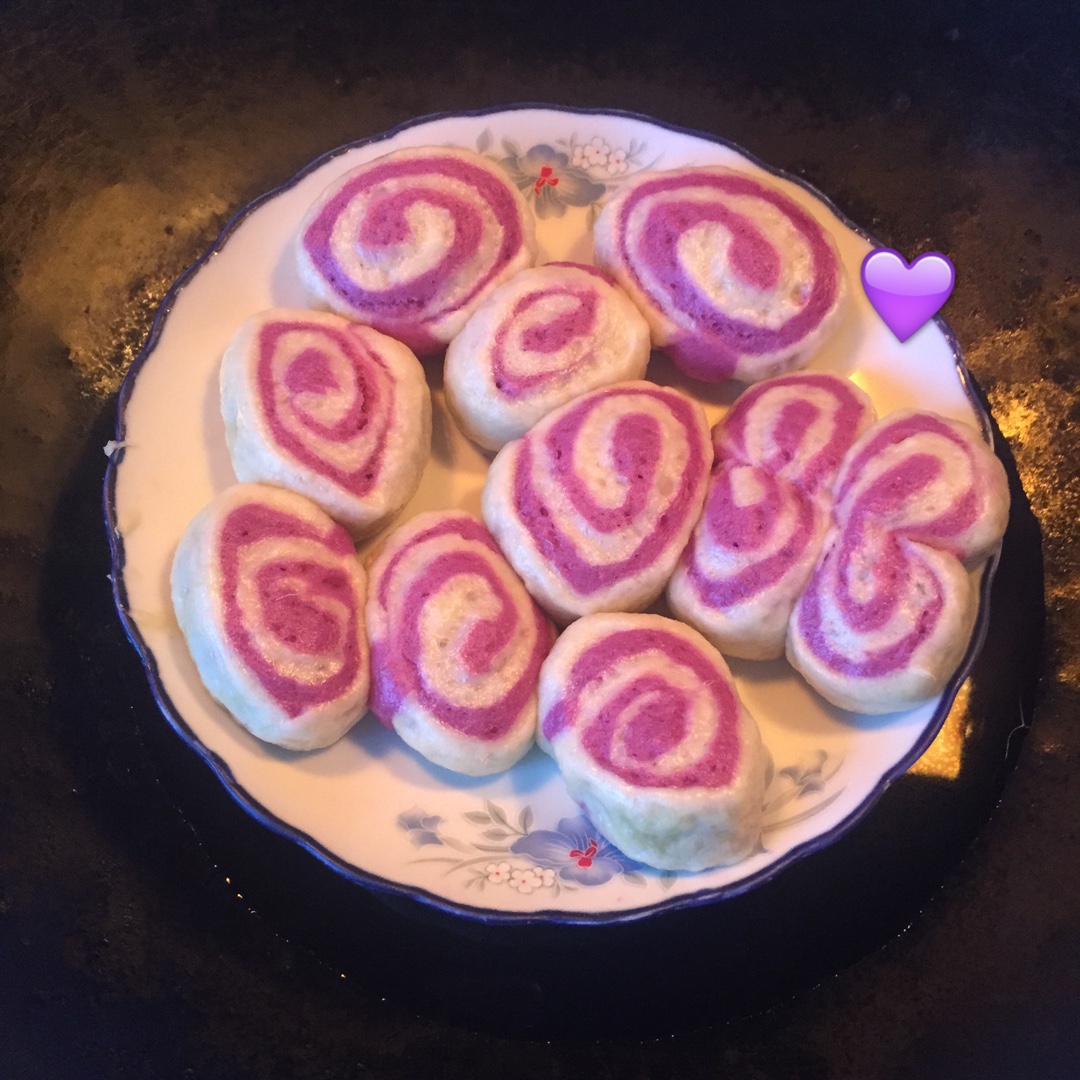 南瓜紫薯花样馒头