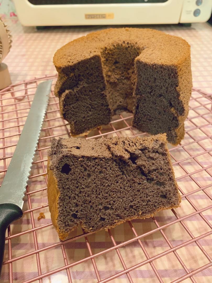 健康养生蒸黑米戚风蛋糕