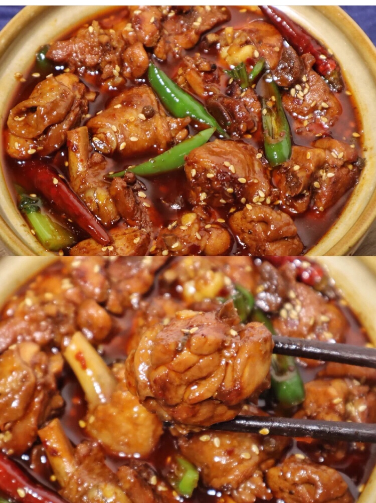 鲜香麻辣的火锅鸡‼️汤底拌面好吃上天