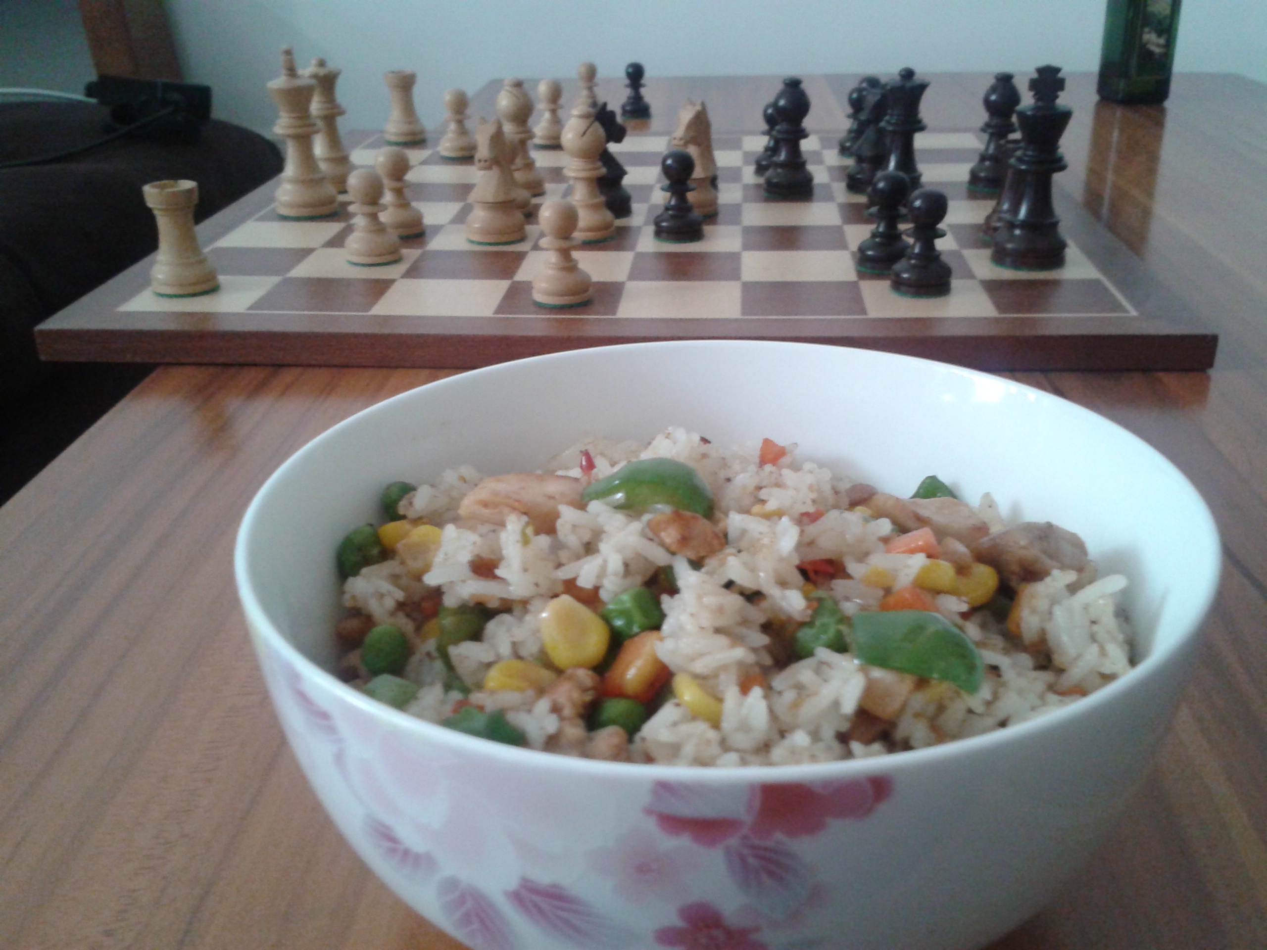 培根洋葱青豆玉米炒饭