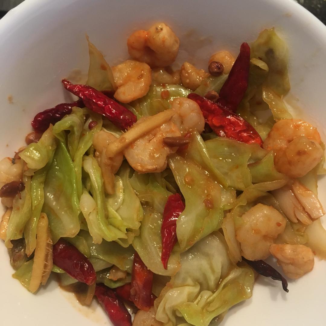 卷心菜炒虾仁