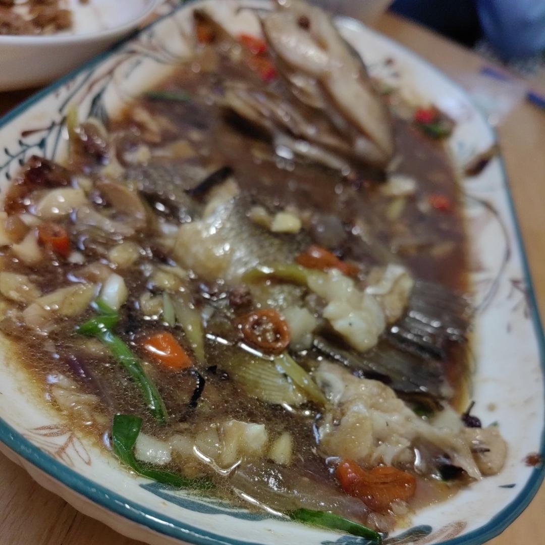 葱香焗鲈鱼