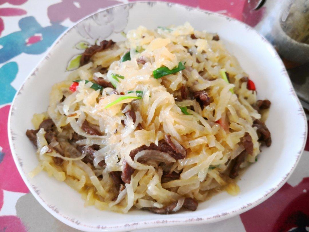 白萝卜丝炒牛肉