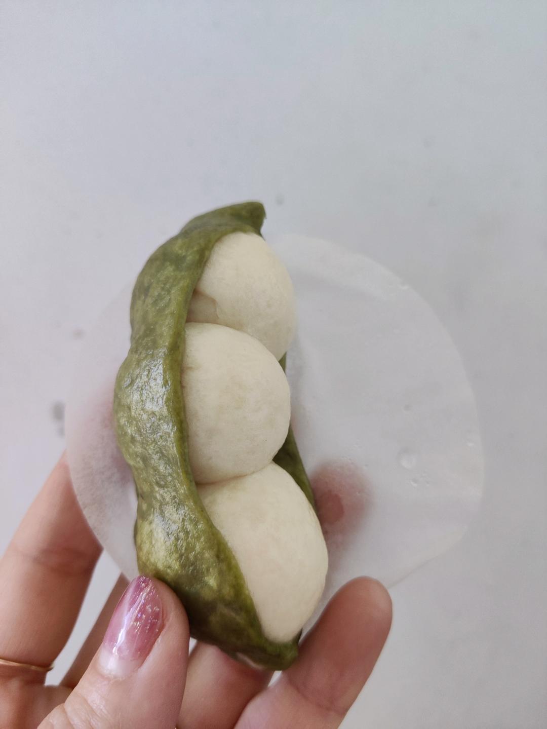 🍀健康辅食-豌豆荚馒头，可可爱爱营养多
