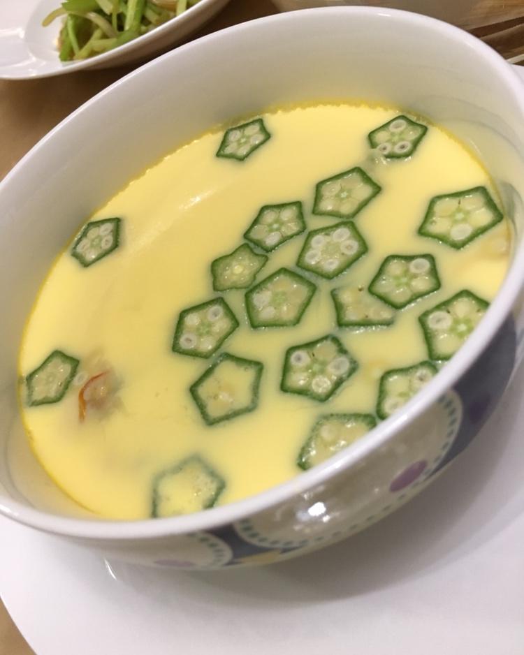 秋葵鸡蛋羹