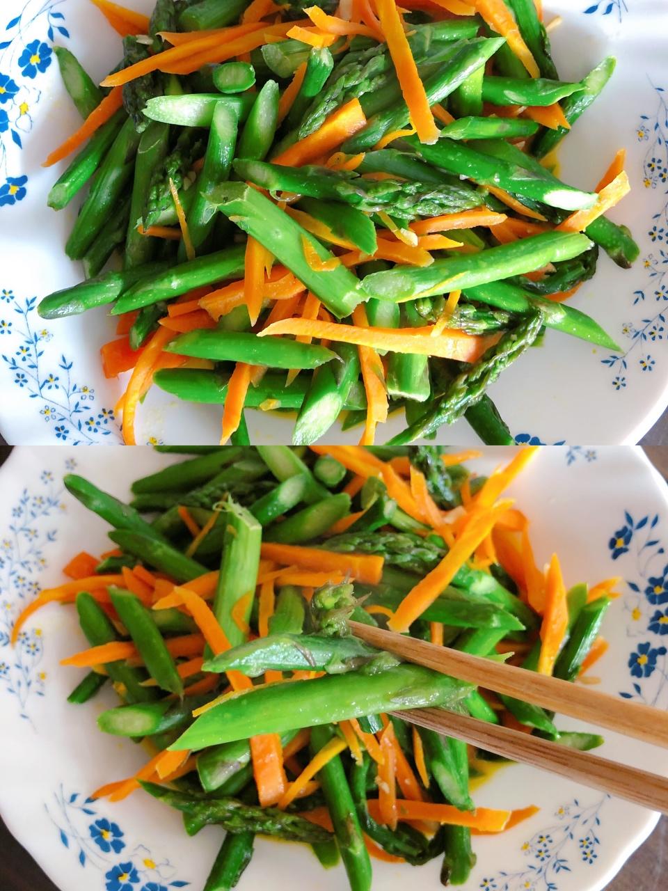 芦笋炒胡萝卜🥕的做法