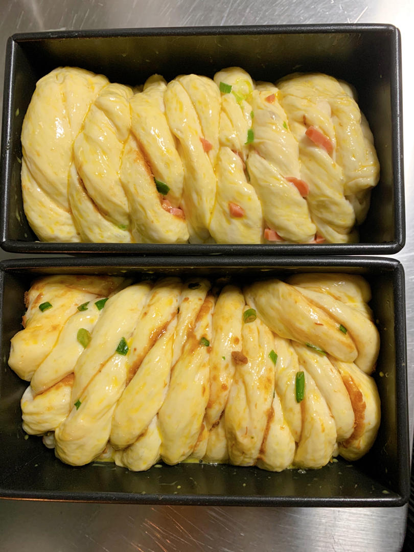 网红超柔软、葱香肉松吐司、65°汤种法