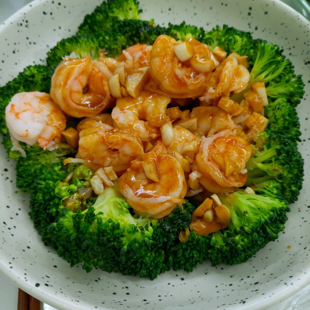 蚝汁虾仁西兰花，好看更营养