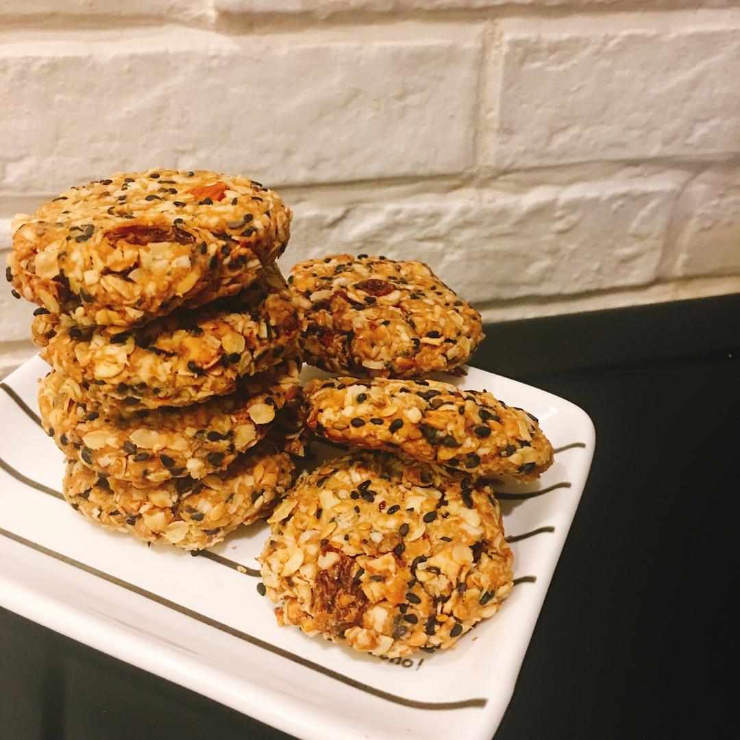 素食:有机燕麦芝麻大饼干