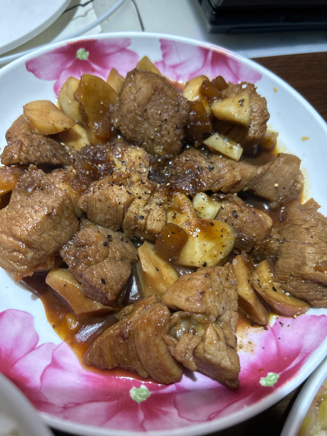 黑椒杏鲍菇牛肉粒