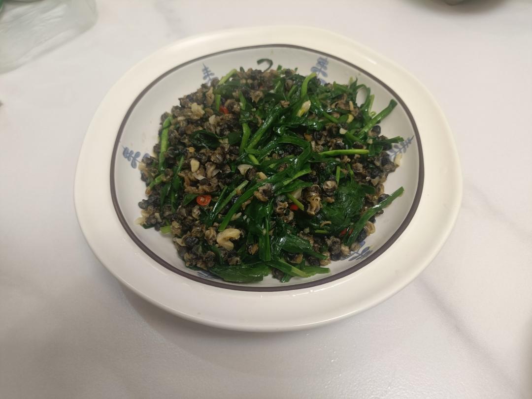 家常徽菜：韭菜炒螺蛳肉