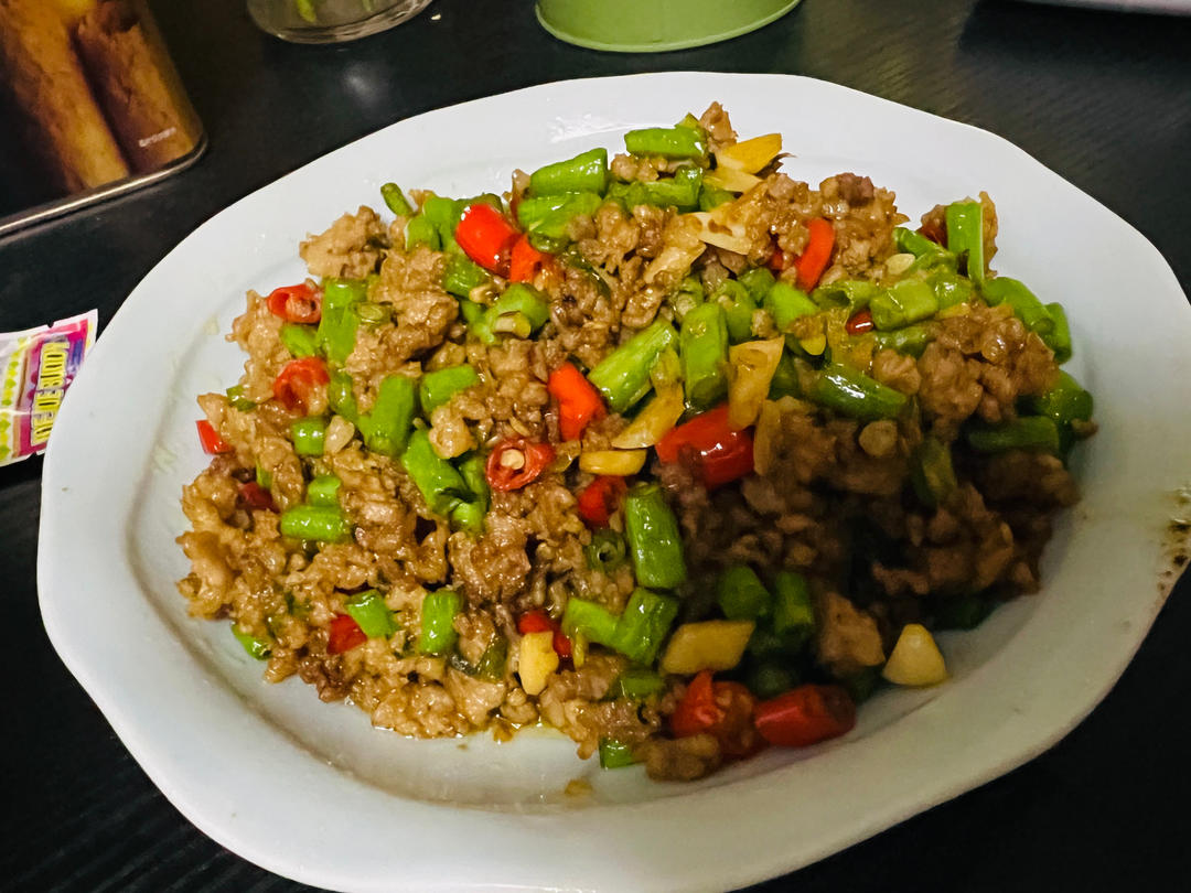 肉沫豆角下饭菜