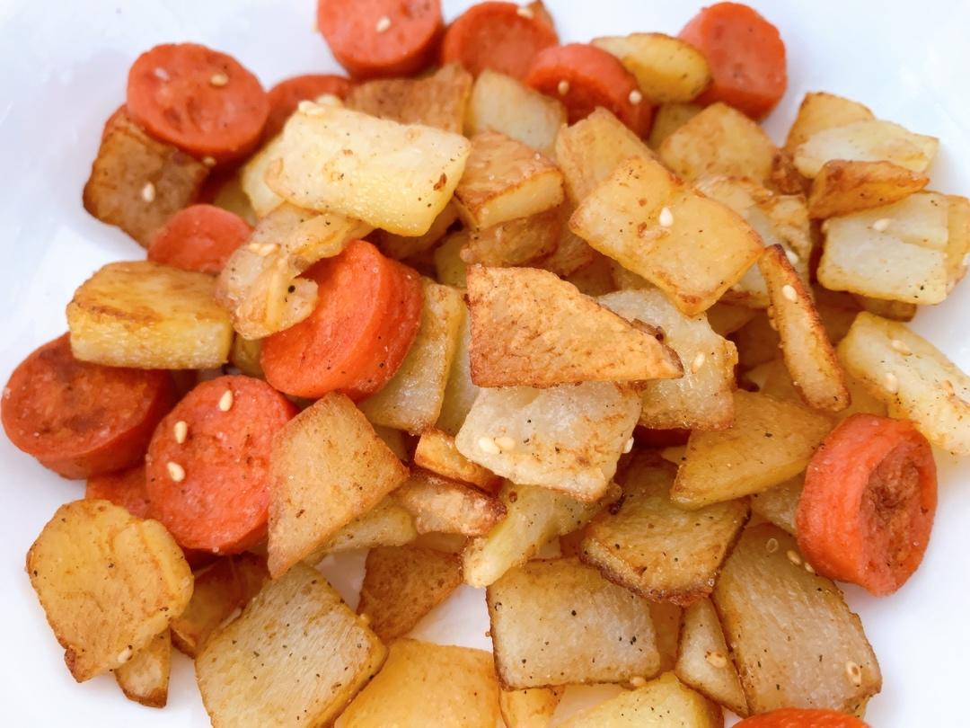 孜然火腿土豆丁