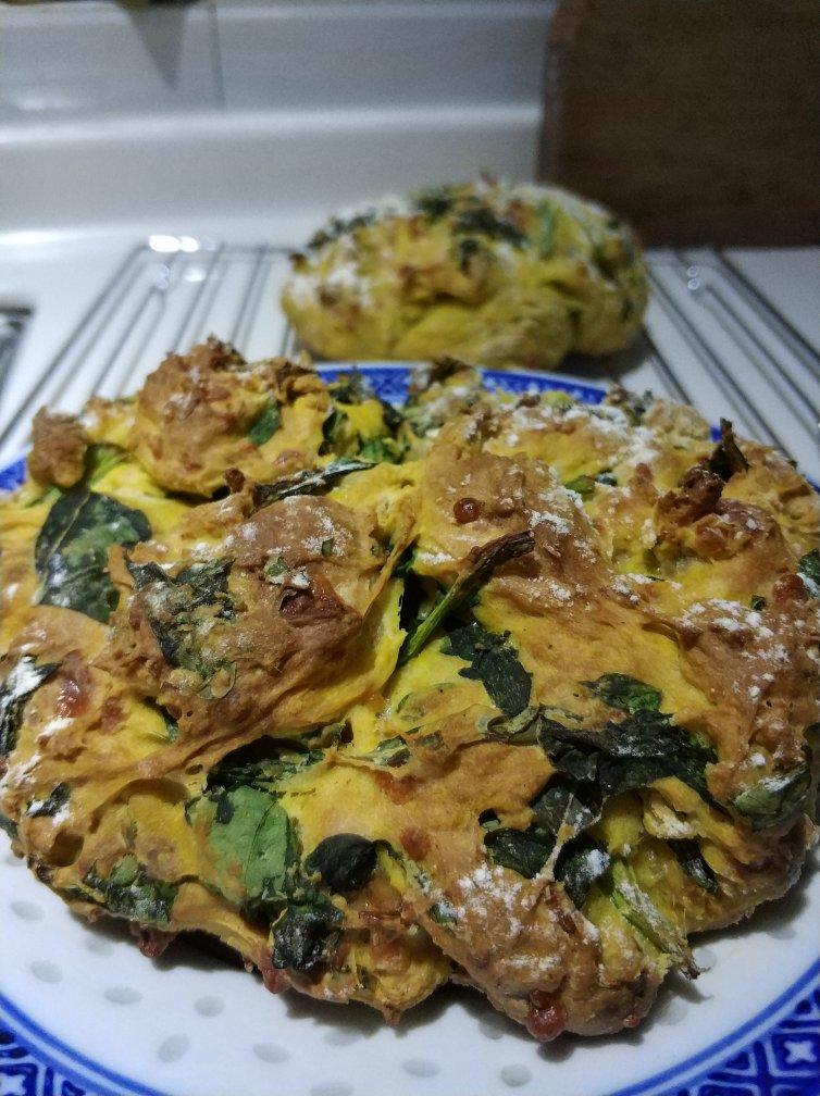 菠菜南瓜奶酪丹波面包丨健康·烘焙