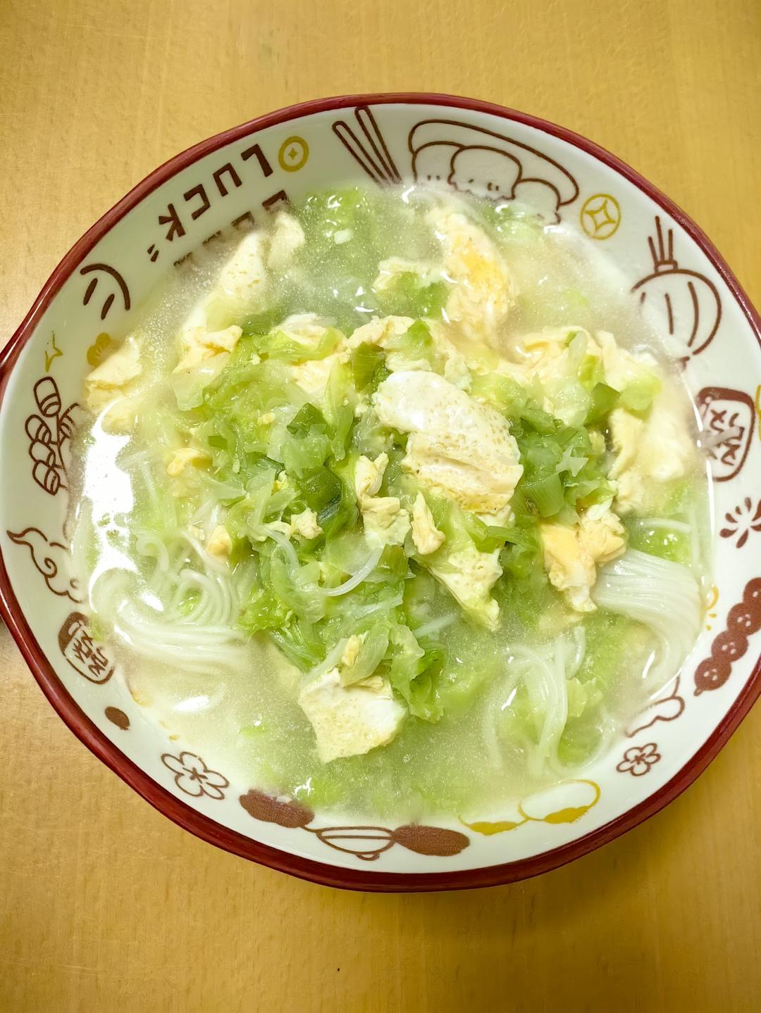 快手早餐：大白菜叶鸡蛋面条