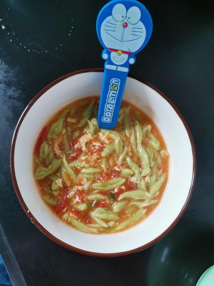 堂妈小厨——菠菜汁剪刀面