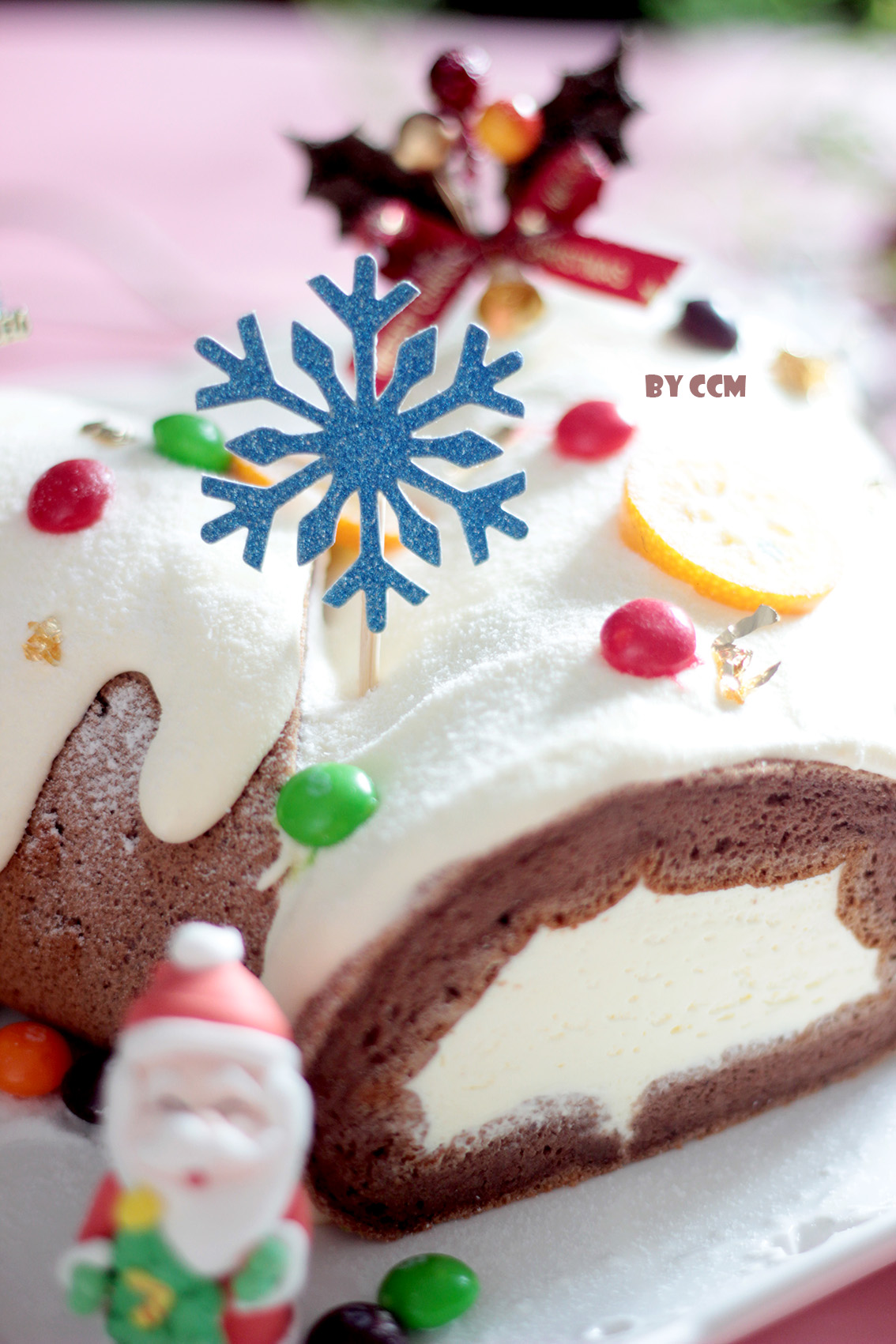 圣诞白雪覆盖毛巾卷----附自制蛋糕卷不易开裂的小技巧！28图详解！