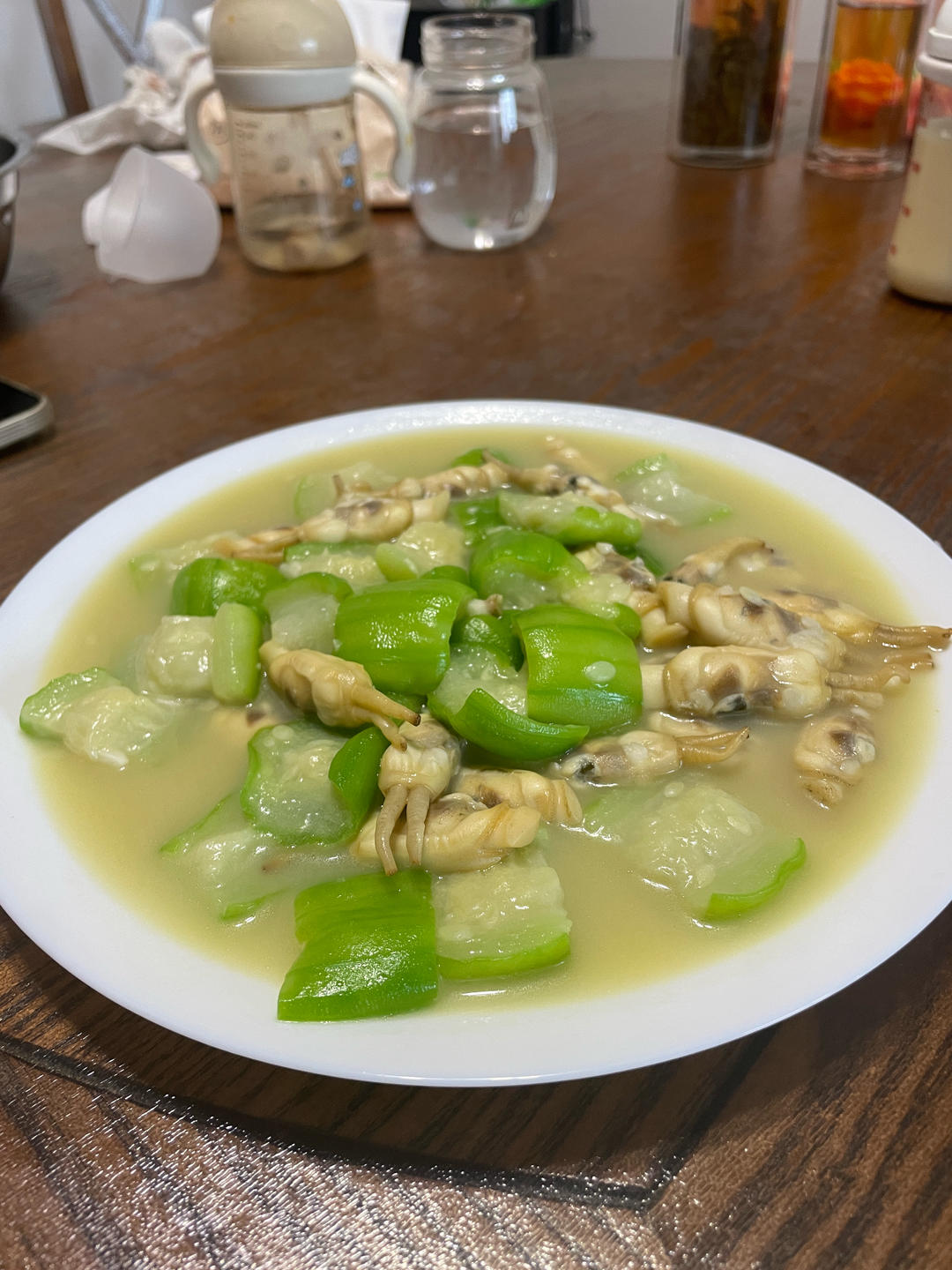 丝瓜炒蛏子