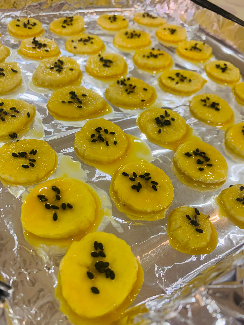 健康低脂小零食烤香蕉片