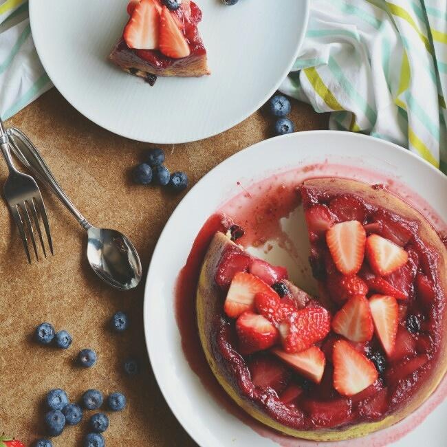 草莓翻转蛋糕的做法