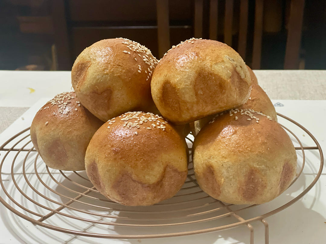 红薯全麦粗粮餐包（直接法）
