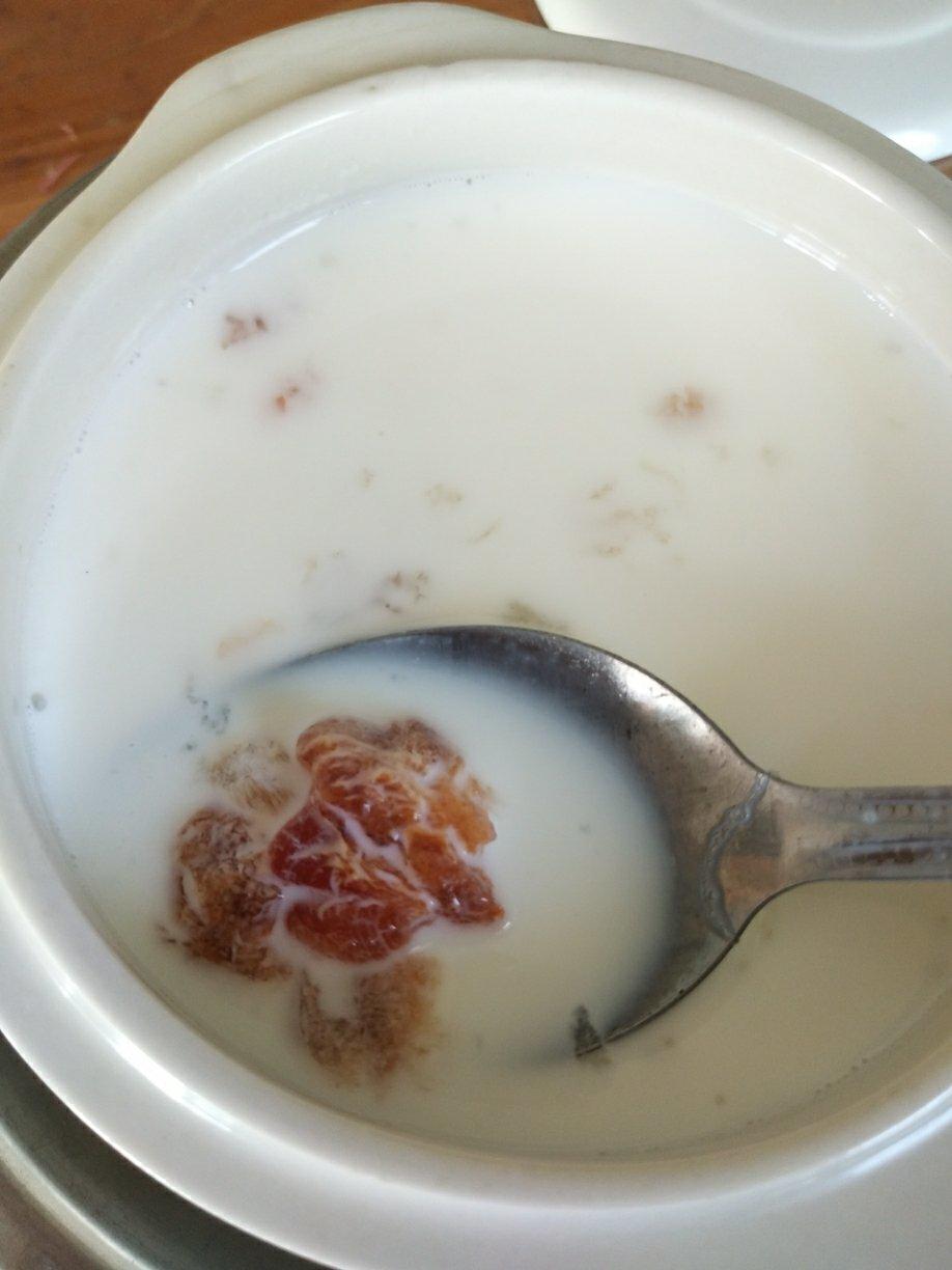 牛奶炖桃胶