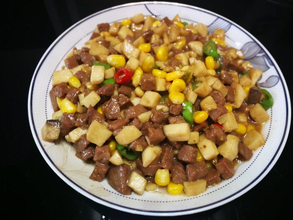 家常菜~杏鲍菇烧牛肉粒