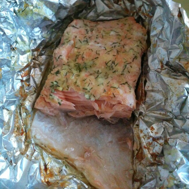 锡纸烤三文鱼  （Salmon Baked in Foil）