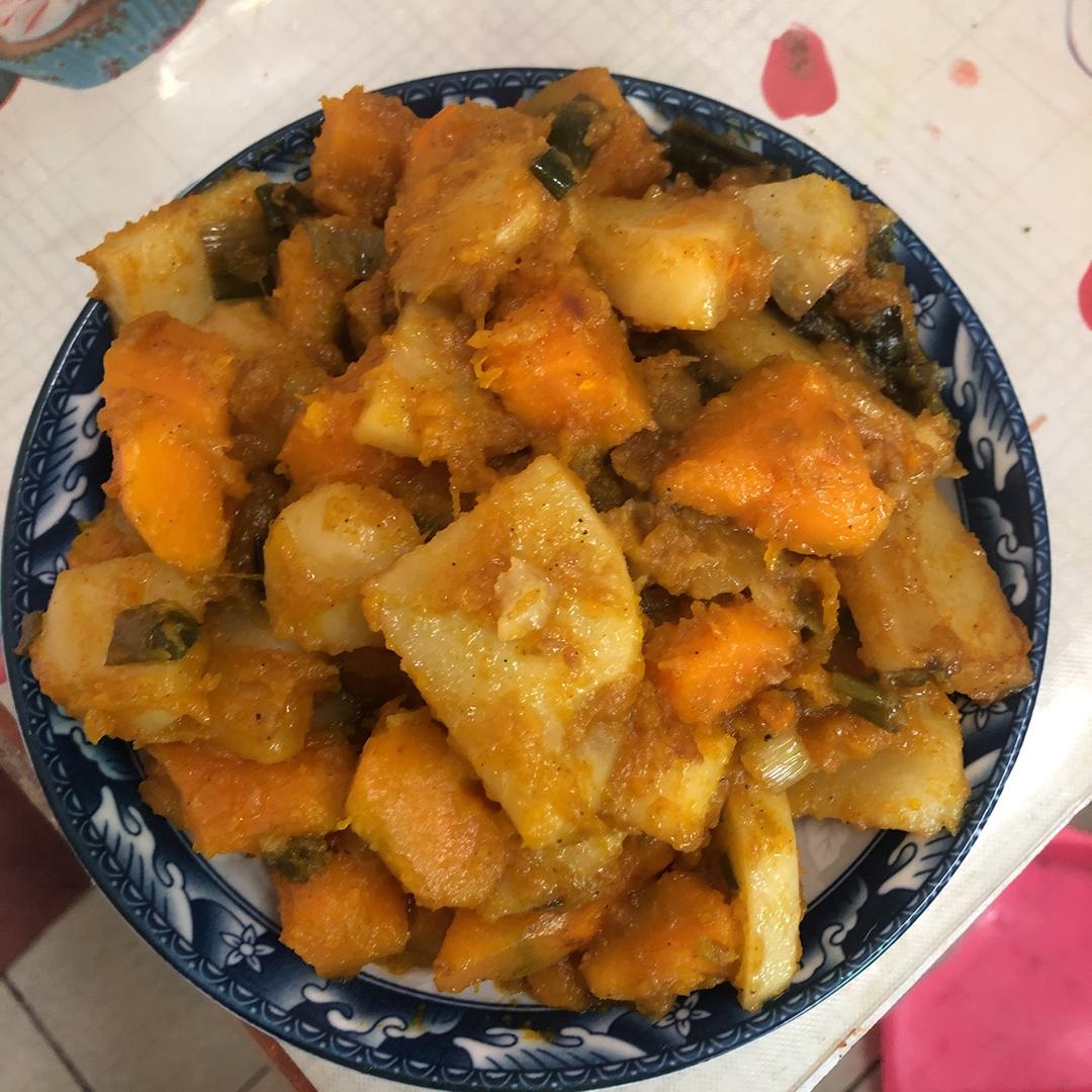 南瓜炖土豆